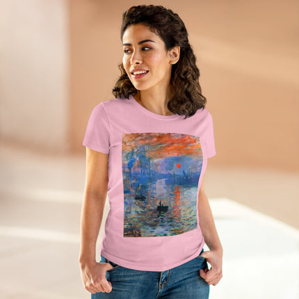 Sunrise by Claude Monet Women's Midweight Cotton Tee
