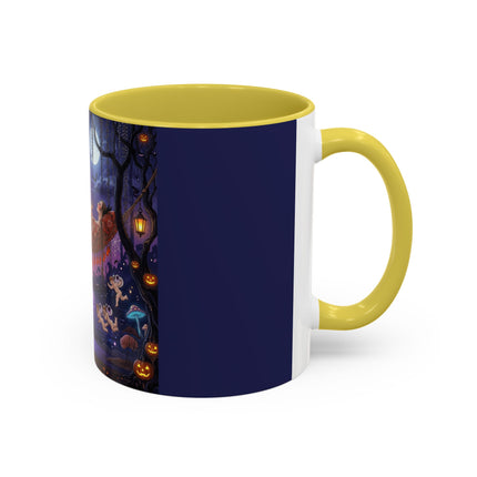 🌙🎃 Moonlit Mischief In The Pumpkin Grove Colorful Mug – Whimsical Halloween Fantasy