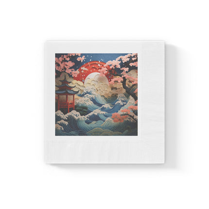 Twilight Serenity White Coined Napkins