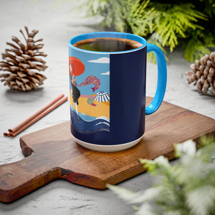Beachside Promenade Colorful Mugs – Chic Summer Stroll & Coastal Glamour
