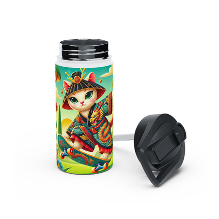 Dragon Dance on Wheels Stainless Steel Water Bottle, Standard Lid