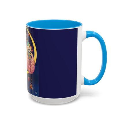 Moonlit Reflections Colorful Mug (11oz, 15oz) – Celestial Elegance, Art Deco Beauty & Dreamy Style