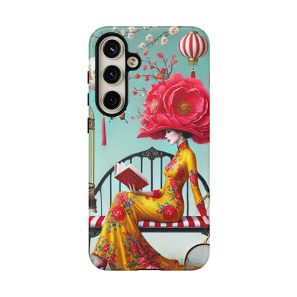 Reading In A Painted Garden Phone Cases