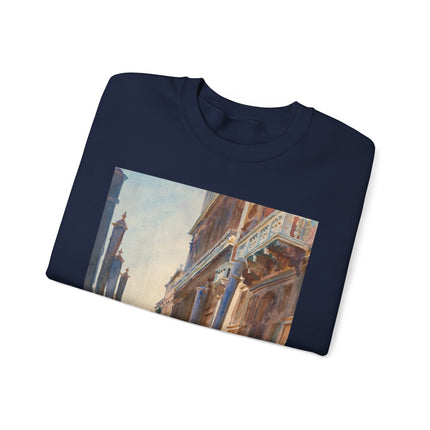 Gondola Moorings on the Grand Canal by John Singer Sargent Heavy Blend™ Crewneck Sweatshirt