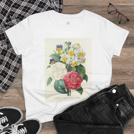 Choix des plus belles fleurs, Plate 015 by Pierre Joseph Redouté Women's Midweight Cotton Tee