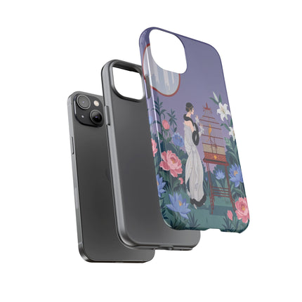 🌸🐦 The Lady Of The Garden Birdcage Phone Case – Art Deco Floral Elegance