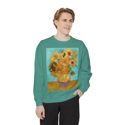 Vase with Twelve Sunflowers by Vincent Van Gogh Unisex Garment-Dyed Sweatshirt