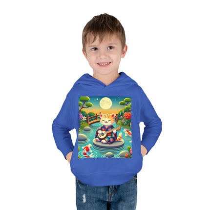 Melodic Kitten by the Koi Pond Toddler Pullover Fleece Hoodie