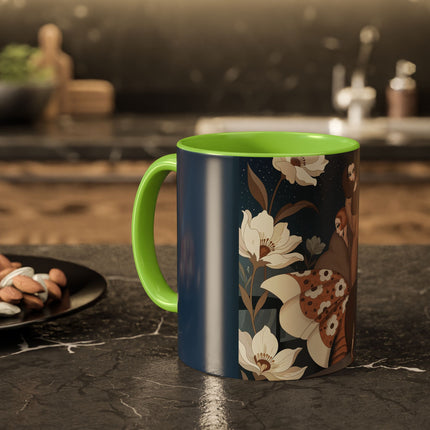 🌸✨ The Midnight Magnolia Masquerade Colorful Mug – Art Deco Nocturne