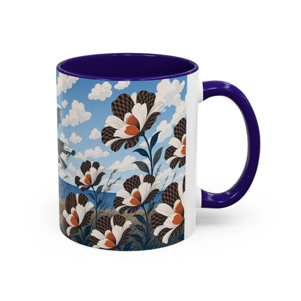 🌊🌼 The Windswept Seaside Promenade Colorful Mug – Art Deco Coastal Elegance