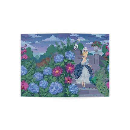 🦚🌸 The Lady Of The Peacock Garden Greeting Card – Art Deco Floral Elegance