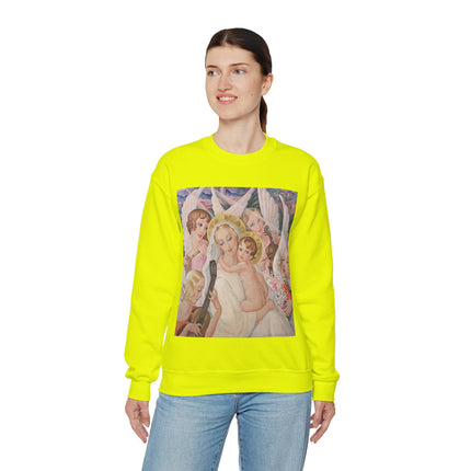 Madonna with Child Surrounded by Musical Angels by Gerda Wegener Heavy Blend™ Crewneck Sweatshirt