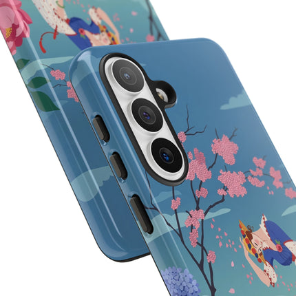 🌸☂️ The Lady Of The Falling Blossoms Phone Case – Art Deco Garden Whimsy