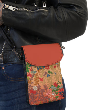 Japanese Fan Flower Pattern by G.A. Audsley Small Cell Phone Wallet