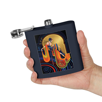 Art Deco Muse Flask – Golden Radiance & Elegant Poise