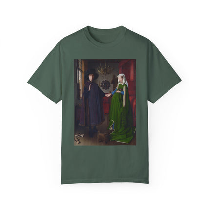 Arnolfini Portrait by Jan Van Eyck Unisex Garment-Dyed T-shirt