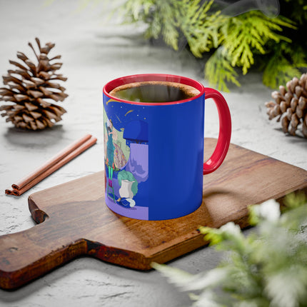 Wishes Beneath the Comet Sky Colorful Mug (11oz, 15oz) – Celestial Magic, Art Deco Elegance & Dreamy Wonder