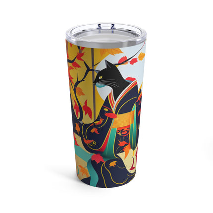 Black Cat in Kimono Tumbler 20oz
