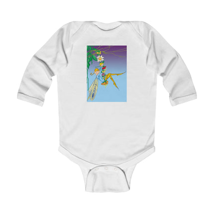 A Fairy’s Delight Baby Long Sleeve Bodysuit – Cozy Enchanted Flower Swing Design