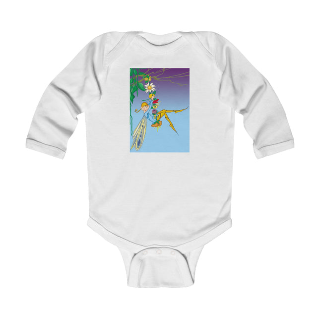 A Fairy’s Delight Baby Long Sleeve Bodysuit – Cozy Enchanted Flower Swing Design