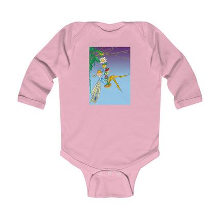 A Fairy’s Delight Baby Long Sleeve Bodysuit – Cozy Enchanted Flower Swing Design