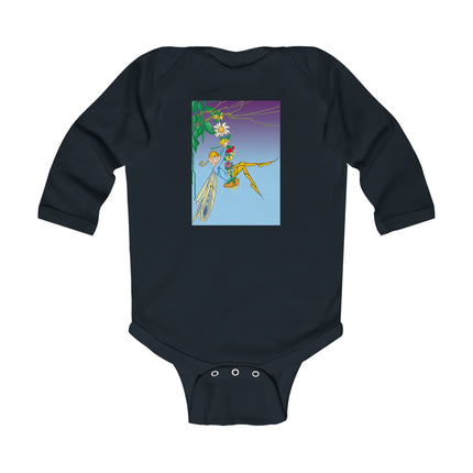 A Fairy’s Delight Baby Long Sleeve Bodysuit – Cozy Enchanted Flower Swing Design