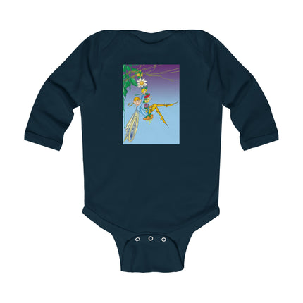 A Fairy’s Delight Baby Long Sleeve Bodysuit – Cozy Enchanted Flower Swing Design