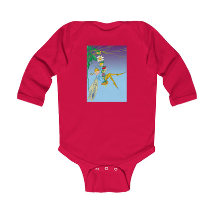 A Fairy’s Delight Baby Long Sleeve Bodysuit – Cozy Enchanted Flower Swing Design