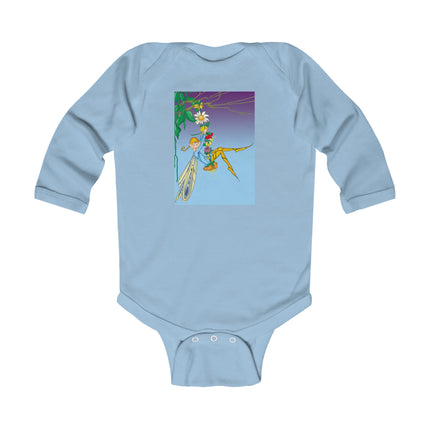 A Fairy’s Delight Baby Long Sleeve Bodysuit – Cozy Enchanted Flower Swing Design