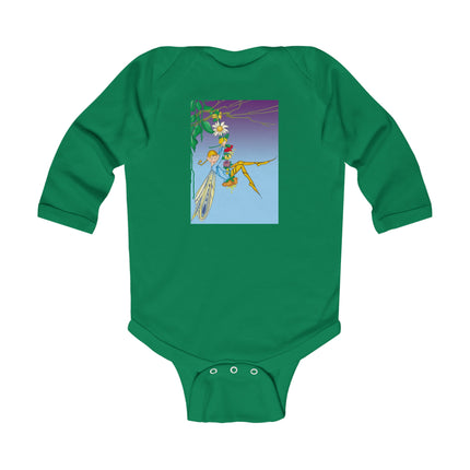A Fairy’s Delight Baby Long Sleeve Bodysuit – Cozy Enchanted Flower Swing Design