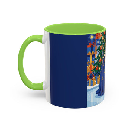 👑🎄 The Christmas Queen Of Golden Bells Colorful Mug – Art Deco Holiday Elegance