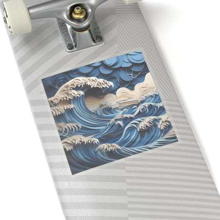Dramatic Ocean with Crashing Waves Kiss-Cut Stickers (4 Sizes)