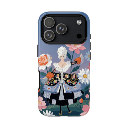 🌸🎀 The Grand Floral Promenade Phone Case – Art Deco Fashion Fantasy