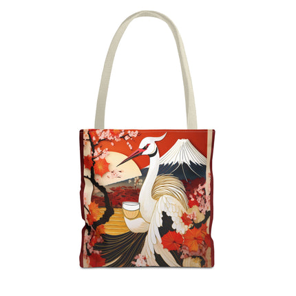 Crane at an Autumn Vineyard Tote Bag (AOP)
