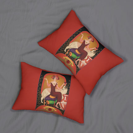 January & Garnet (from the Gem Series) by Sofia Chiostri Spun Polyester Lumbar Pillow