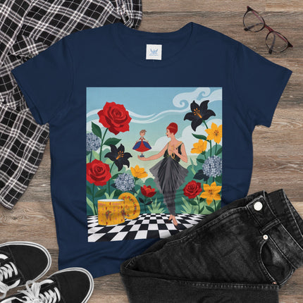 🌹🖤 The Rose Garden Dollmaker Cotton Tee – Art Deco Fashion Fantasy
