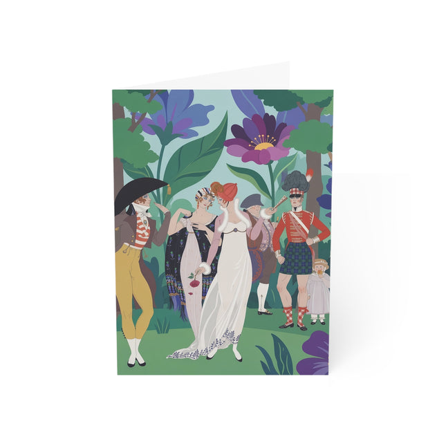 🌸🎩 The Garden Promenade Greeting Card – Regency Fashion & Floral Elegance