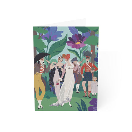 🌸🎩 The Garden Promenade Greeting Card – Regency Fashion & Floral Elegance