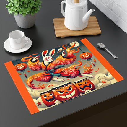 Jack-O’-Lantern Drums & The Kabuki Rabbit Placemat, 1pc