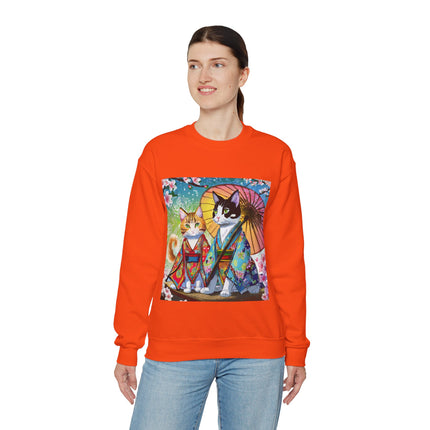 Kimono Kitties Unisex Heavy Blend™ Crewneck Sweatshirt