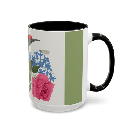 Woodpecker & Rose Colorful Mugs – Vibrant Spring & Bold Beauty