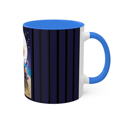 Moonlit Pirate Halloween Colorful Mugs, 11oz
