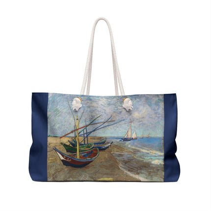 Fishing Boats on the Beach at Saintes-Maries by Vincent Van Gogh Weekender Bag