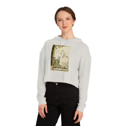 Sur talons rouges (On Red Heels) pl 02 by Gerda Wegener Women’s Cropped Hooded Sweatshirt