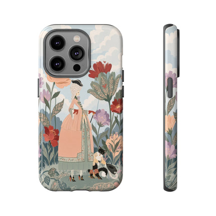 🌹🐈 The Lady And Puss In Boots Phone Case – Art Deco Floral Whimsy