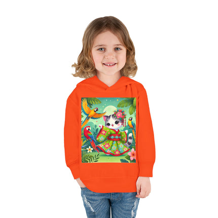 Parrot Dance of the Geisha Kitten Toddler Pullover Fleece Hoodie