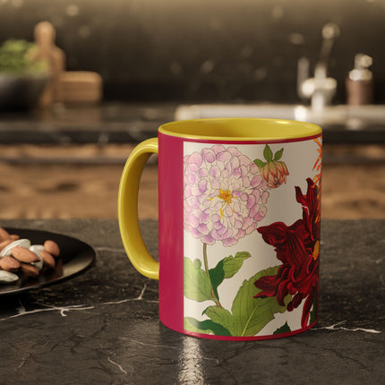 Dahlia Flower by Tanigami Kônan Colorful Mugs (11oz, 15oz)