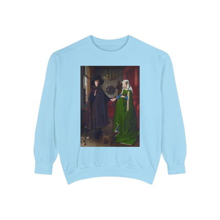 Arnolfini Portrait by Jan Van Eyck Unisex Garment-Dyed Sweatshirt