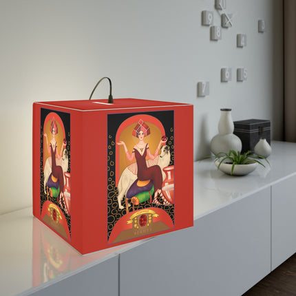 January & Garnet Zodiac Light Cube Lamp
