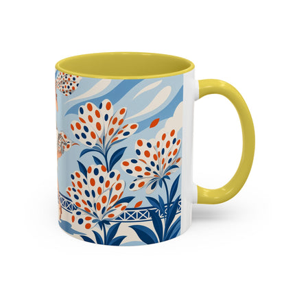 🌼🧡 The Polka Dot Wind Dancer Colorful Mug – Art Deco Fashion Whimsy